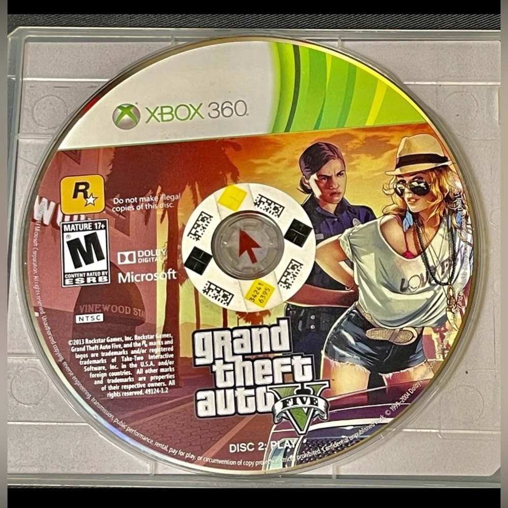 Grand Theft Auto V (Microsoft Xbox 360, 2013) GTA Five GAME DISC 2 ONLY MINT